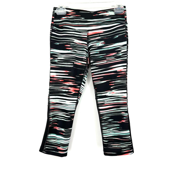 New Balance NB Dry size small capri length athletic leggings‎ black pink green - Picture 1 of 4
